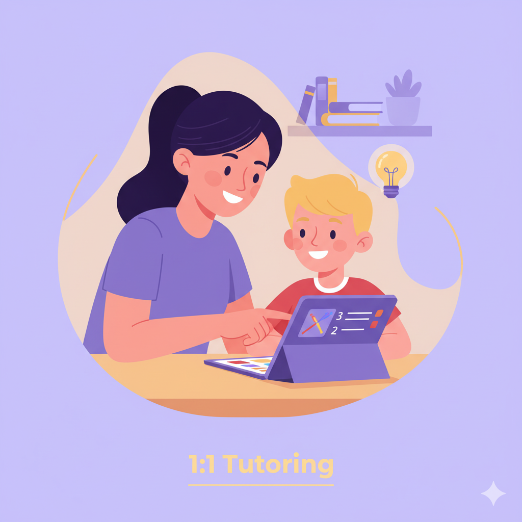 One-on-one online math tutoring session